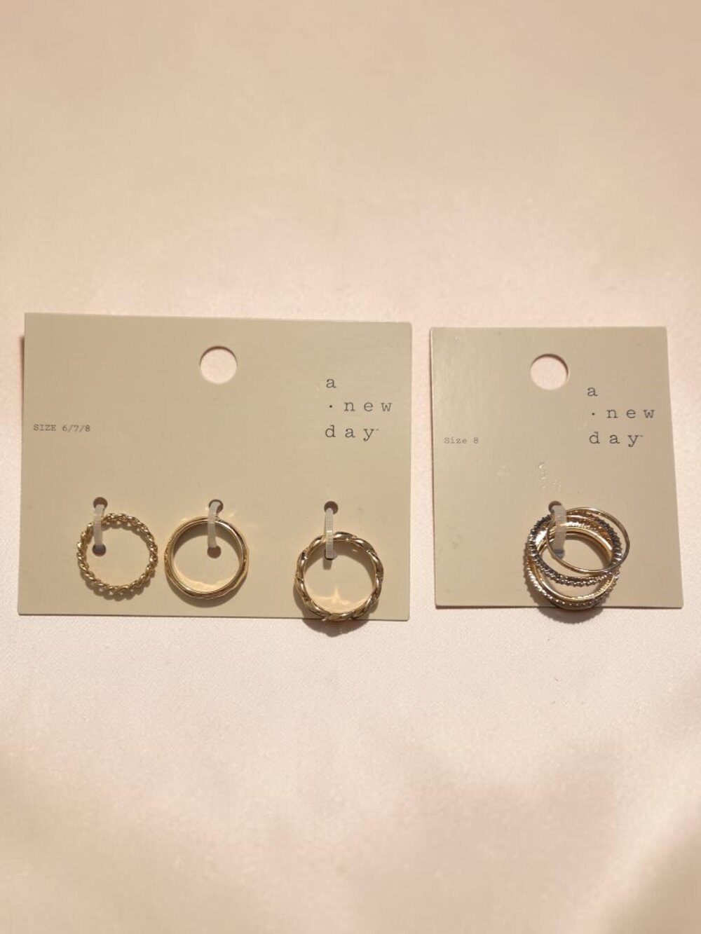 a new day set of six size 8 rings plus a size 7 & size 6! Brand New